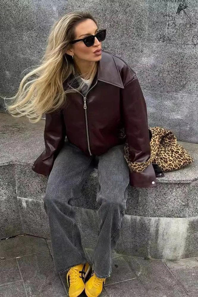 Lune London | Revers Leather Biker Jacket