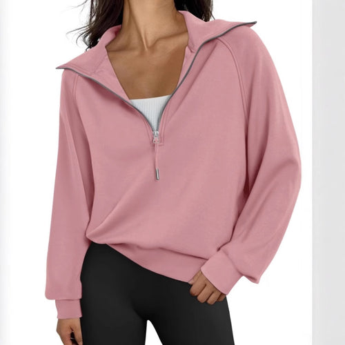 Casual pullover for women with high collar and zip Lune London