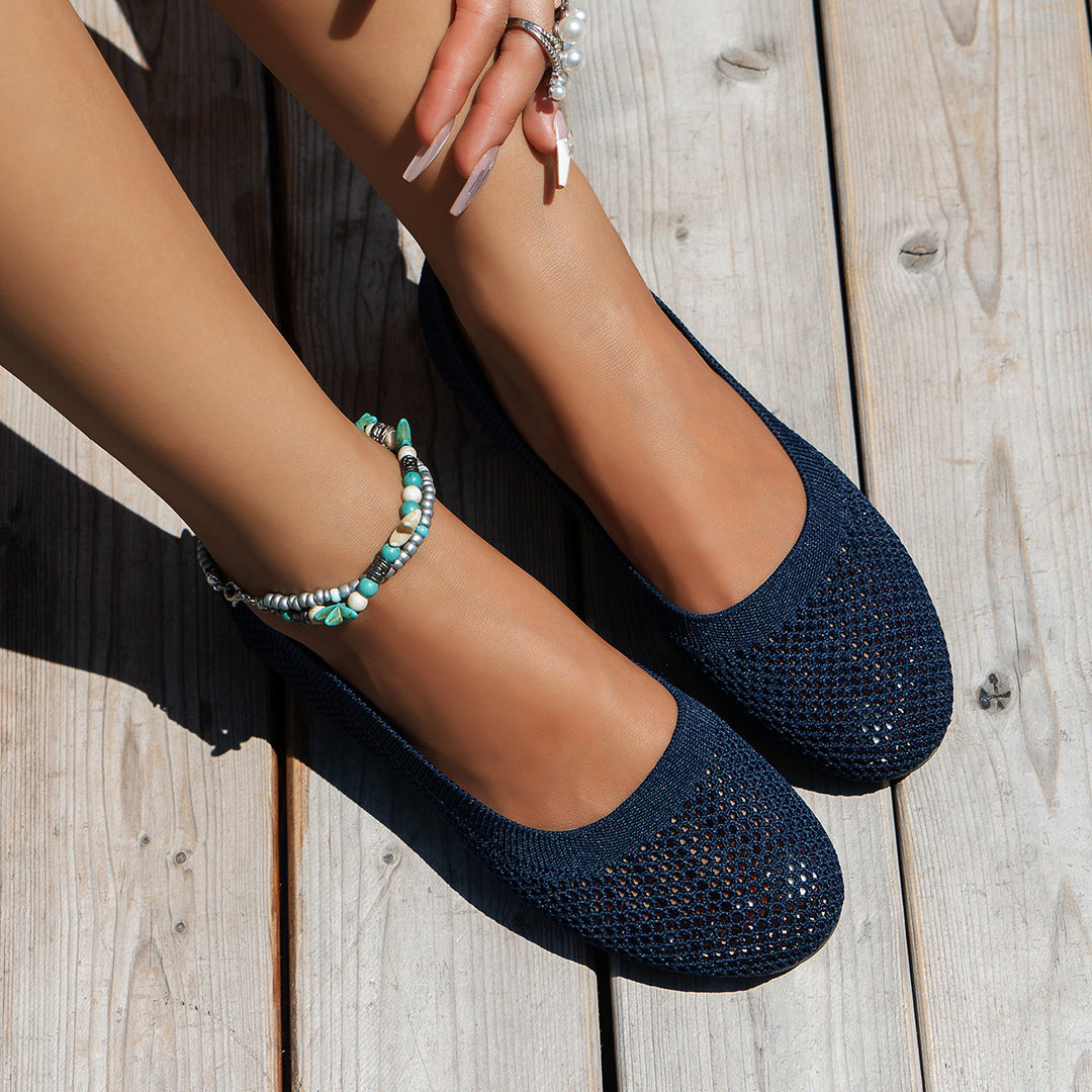 Women Breathable Knit Ballet Shoes Lune London