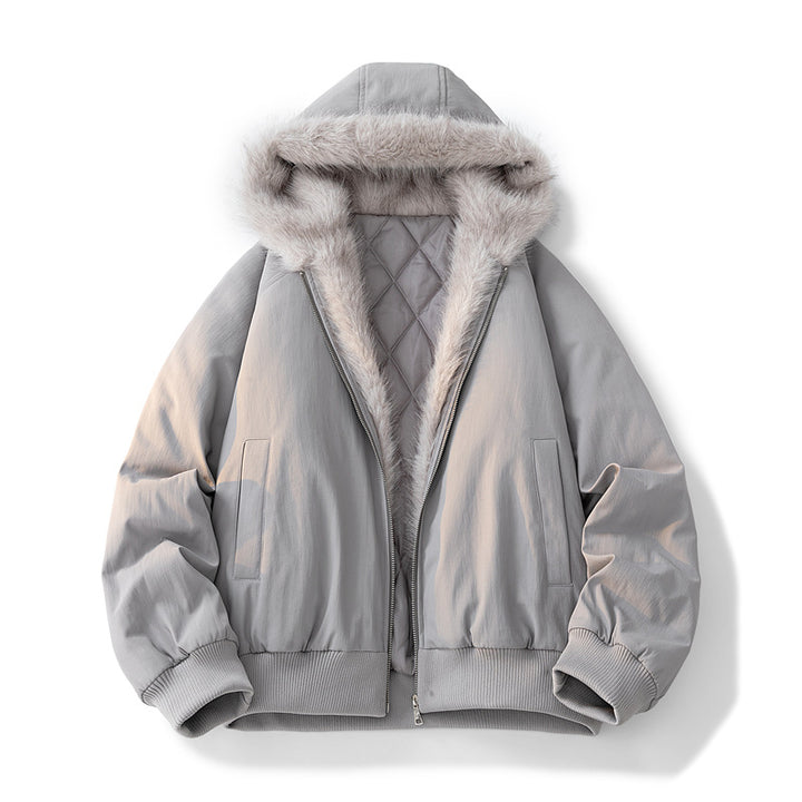 Ladies Soft down jacket with faux fur collar Lune London