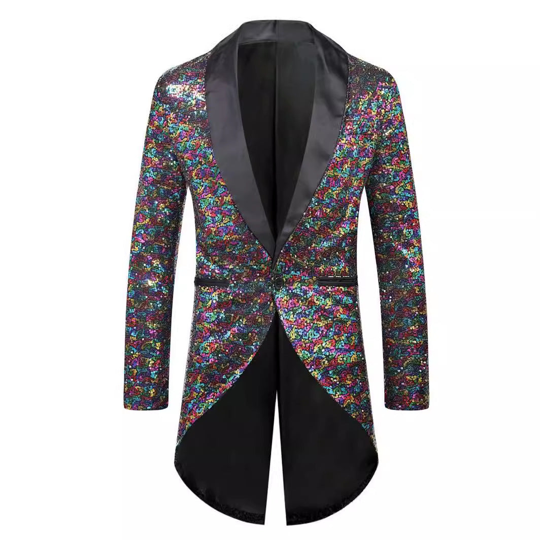 Shiny suit jacket for men with elegant shawl collar Lune London