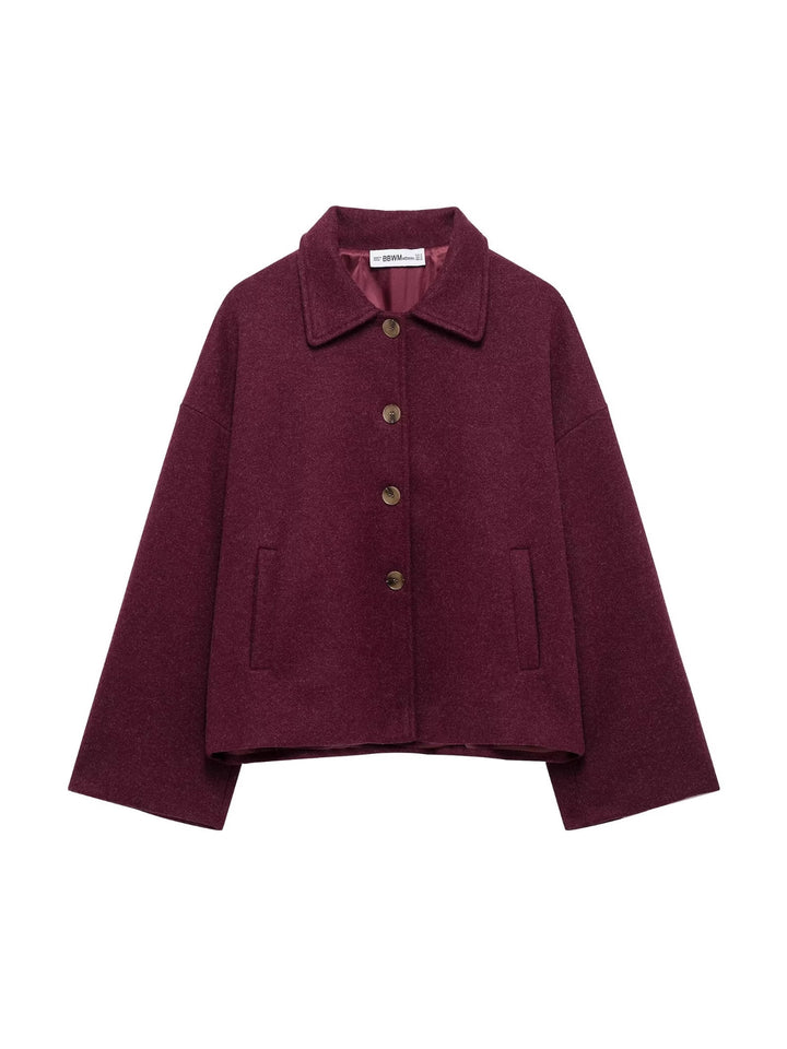 Chic jacket for ladies in soft fabric with button closure and pockets Lune London