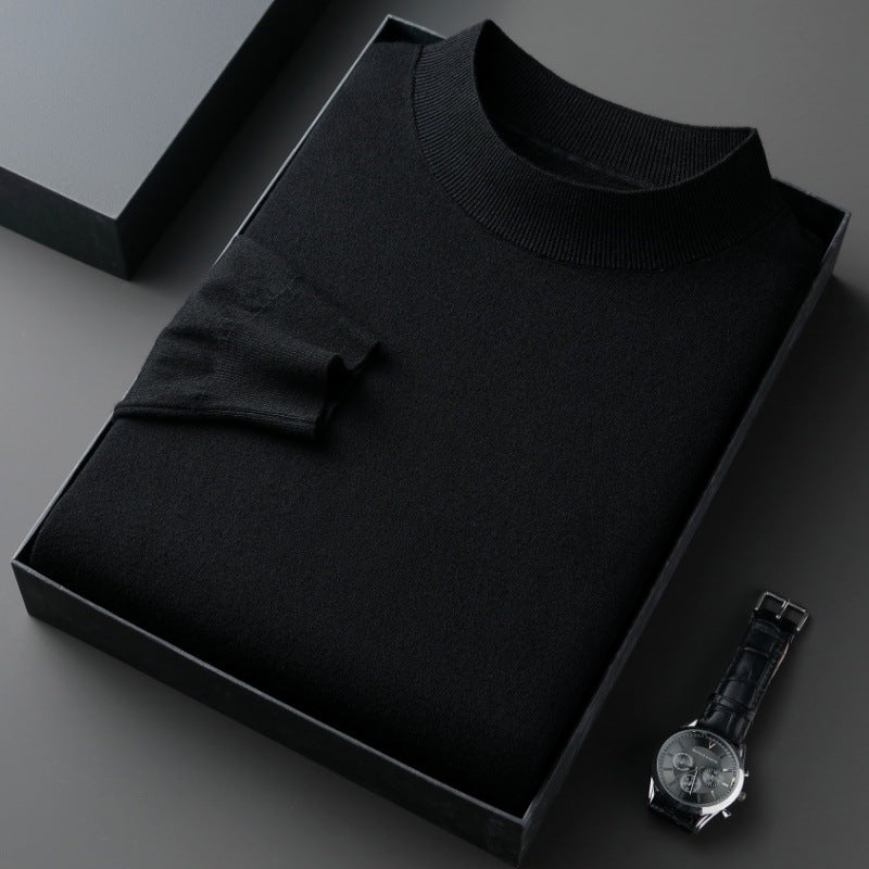 Elegant men's sweater with round neck in fine cotton blend Lune London