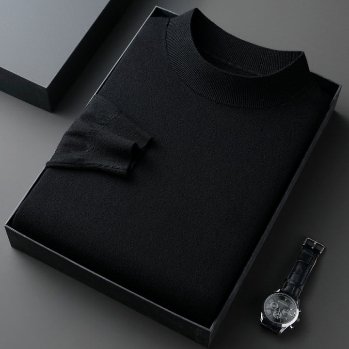 Elegant men's sweater with round neck in fine cotton blend Lune London