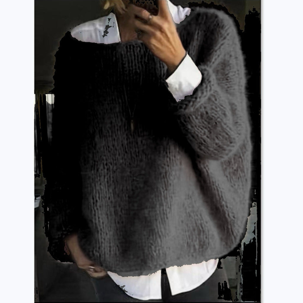Women's Cozy Oversized Pullover with Boat Neck Lune London