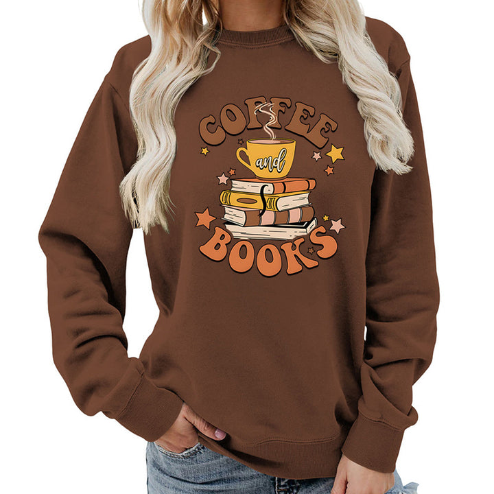 Sweatshirt pour femmes avec design créatif de livre de café Chic & Stil