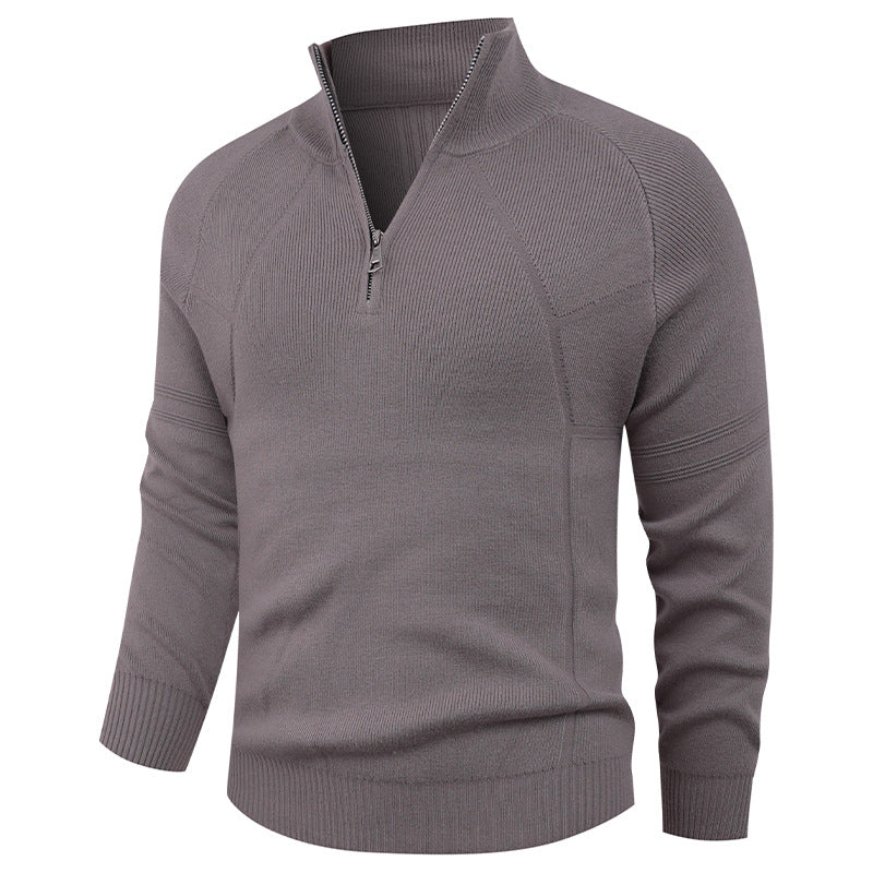 Knitted pullover for men with modern zipper and elegant structure Lune London