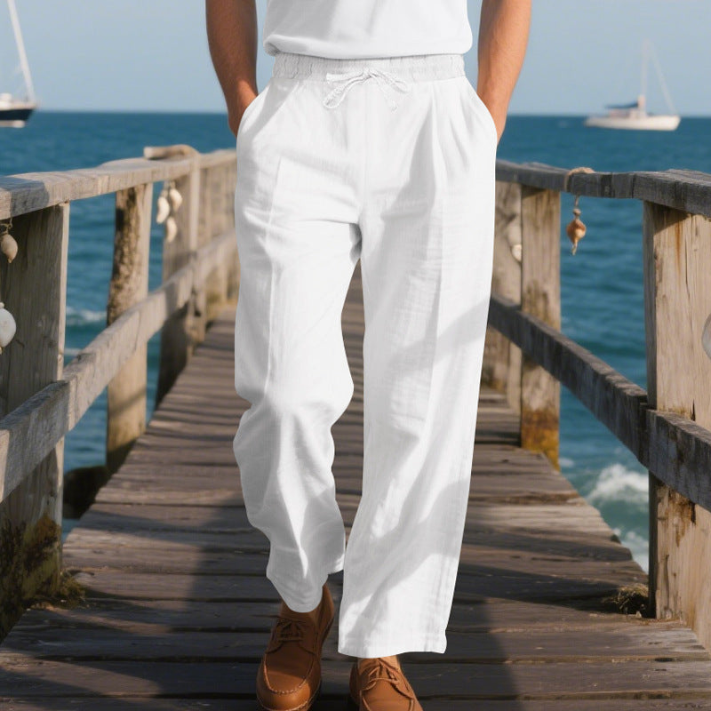 Men's casual beach pants with adjustable waistband and breathable material Lune London