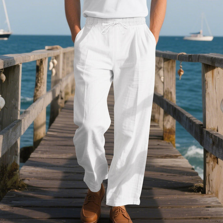 Men's casual beach pants with adjustable waistband and breathable material Lune London