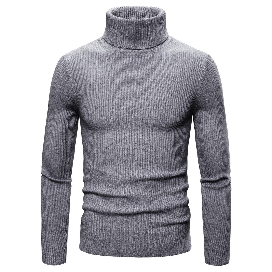Men's knitted turtleneck sweater with ribbed structure Lune London