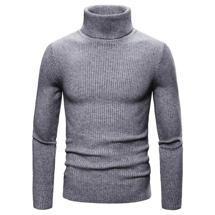 Men's knitted turtleneck sweater with ribbed structure Lune London