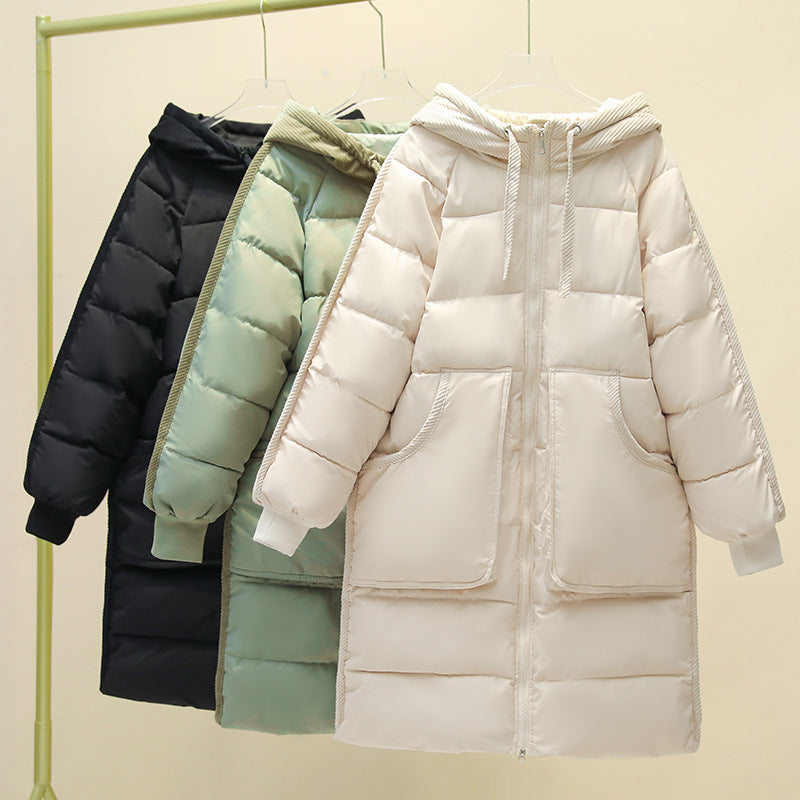 Women Parker padded insulated longer with removable hood and large pockets Lune London