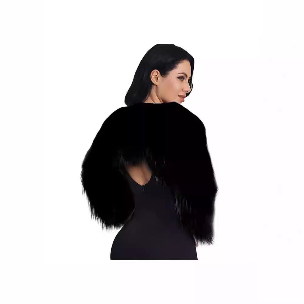 Ladies extravagant faux fur bolero with elegant cut Lune London