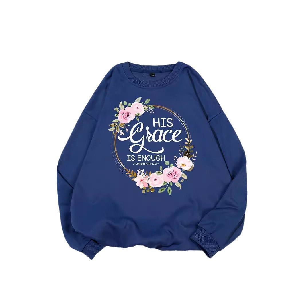 Sweat-shirt pour femmes avec lettres motivantes et design floral Chic & Stil
