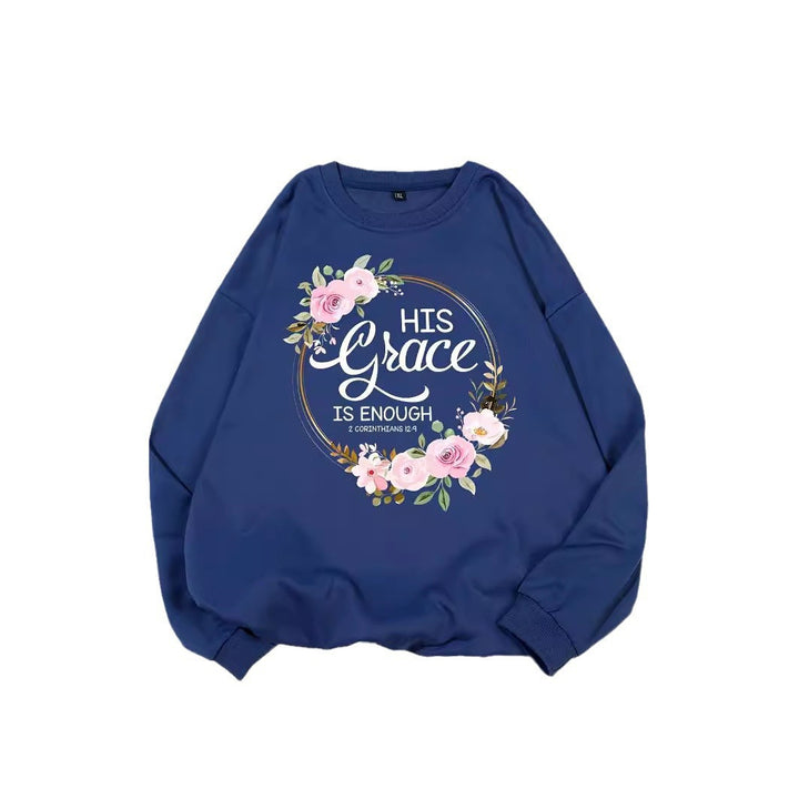 Sweat-shirt pour femmes avec lettres motivantes et design floral Chic & Stil