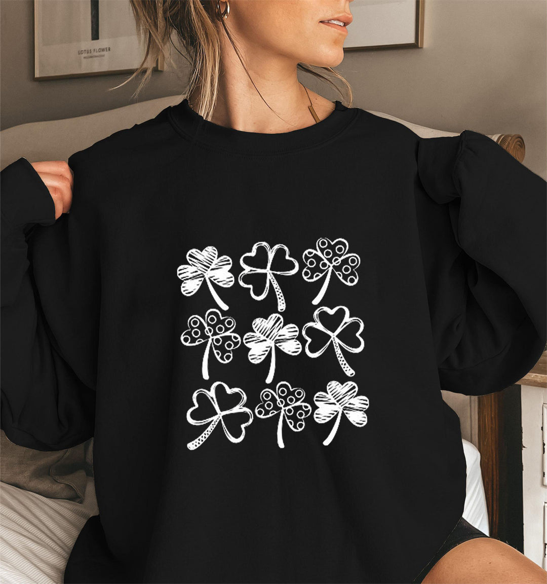 Sweat-shirt pour femmes avec motif de trèfle amusant Chic & Stil
