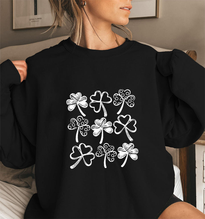 Sweat-shirt pour femmes avec motif de trèfle amusant Chic & Stil