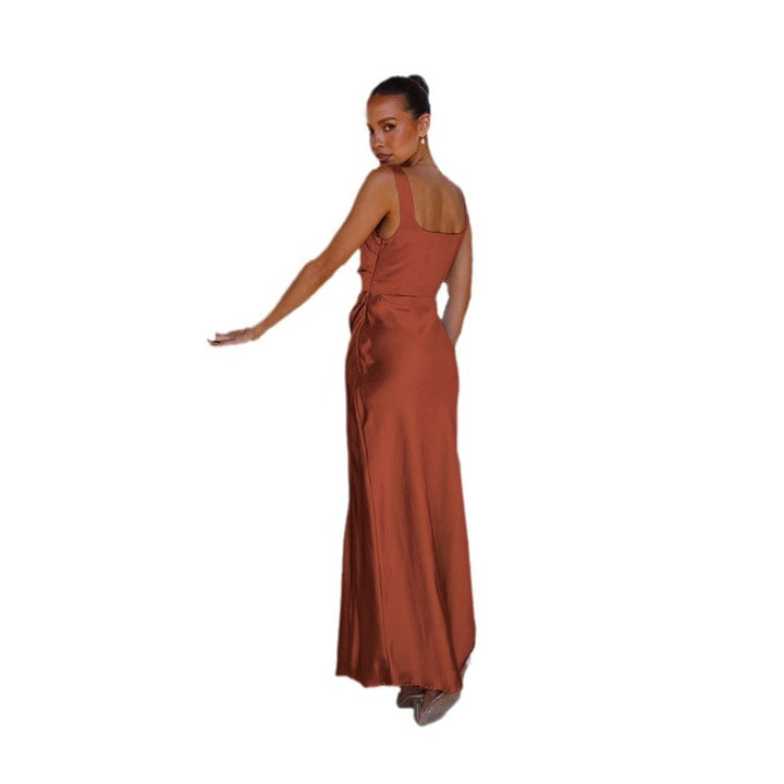 Elegant maxi dress for women with side slit and thin straps Chic & Stil