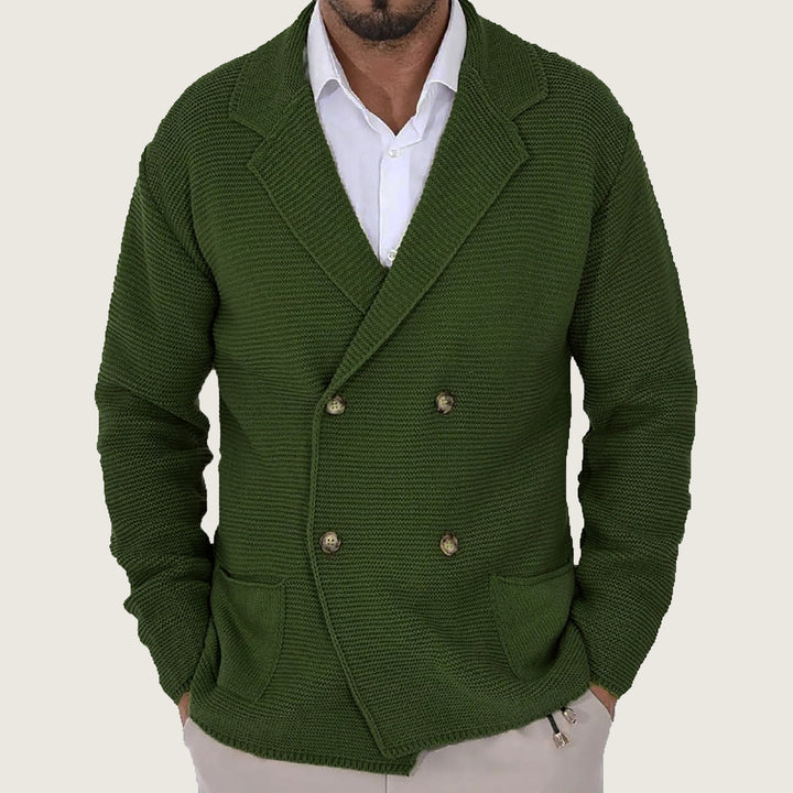 Men's sweater jacket with trendy shawl collar and decorative buttons Lune London