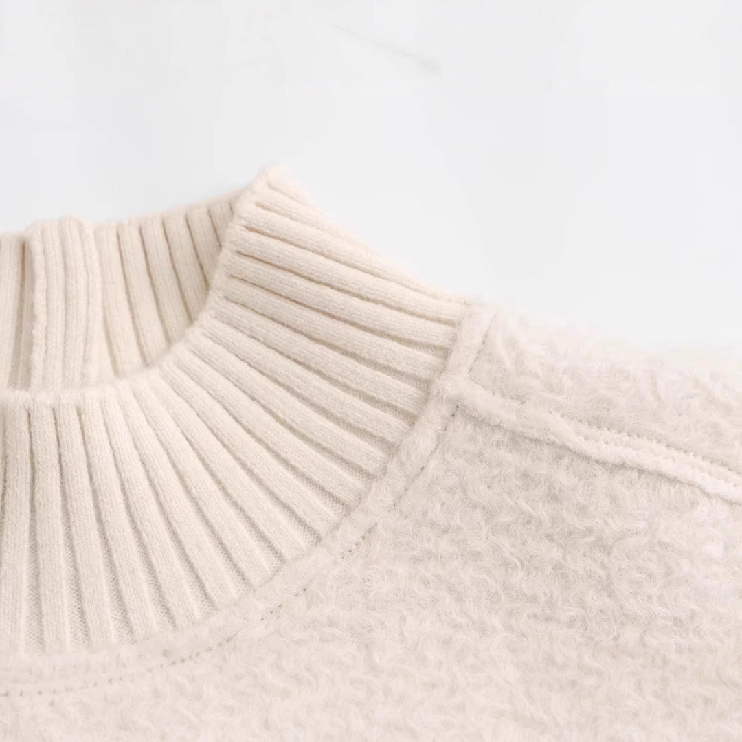 Chunky knit sweater for women with high collar Lune London