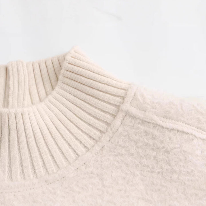Chunky knit sweater for women with high collar Lune London