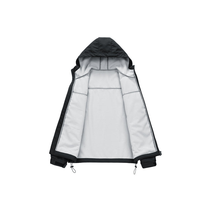 Functional outdoor windbreaker jacket for men with adjustable hood Lune London