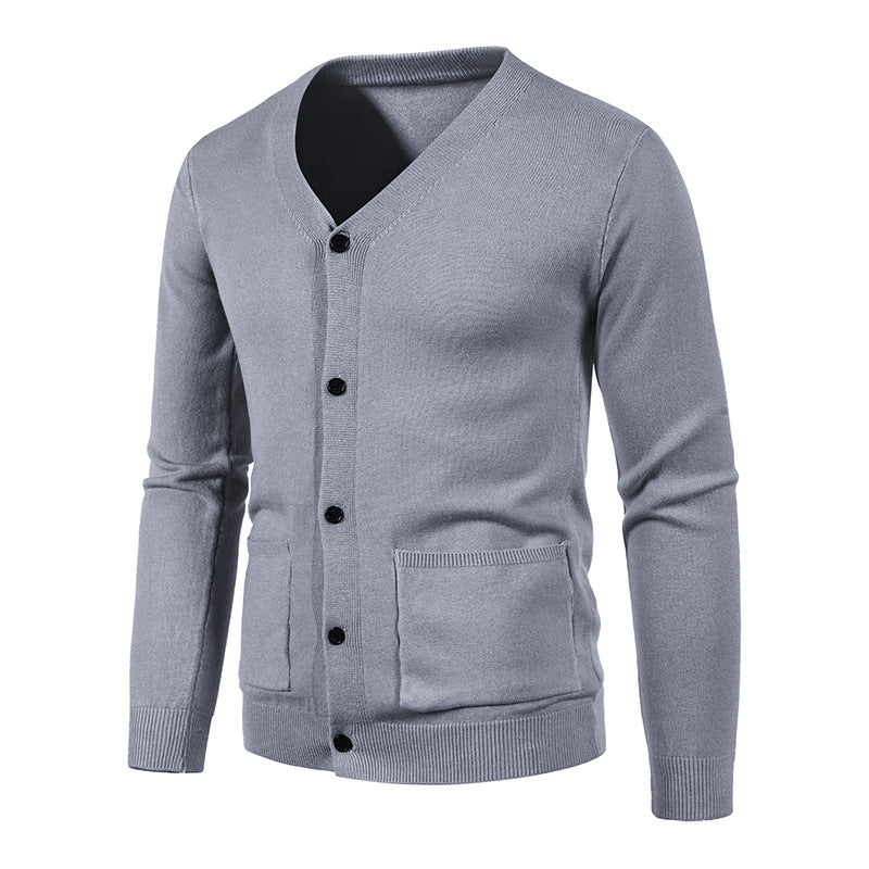 Knit jacket for men with V-neck and practical pockets Lune London