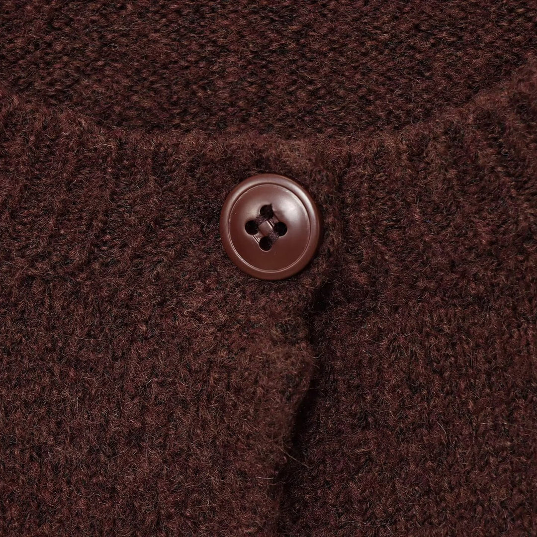 Ladies elegant cardigan with button closure and round collar Lune London