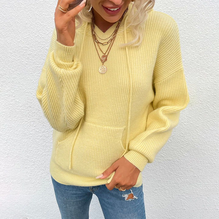 Casual hoodie for women with ribbed structure Lune London