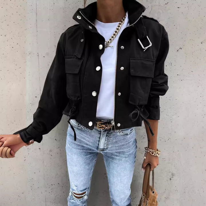 Veste utilitaire pour femmes avec ourlet ajustable et poches pratiques Chic & Stil