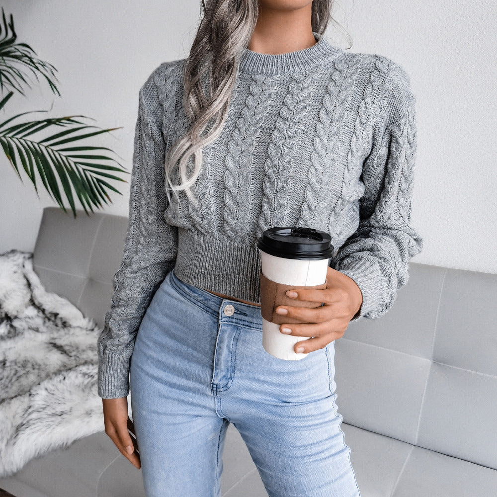 Chunky knit sweater for women with a textured pattern and a fitted cut Lune London