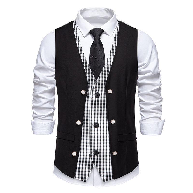 Elegant suit vest for men with contrasting inner pattern Lune London