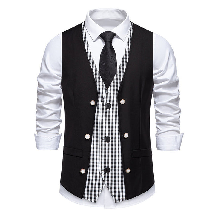 Elegant suit vest for men with contrasting inner pattern Lune London
