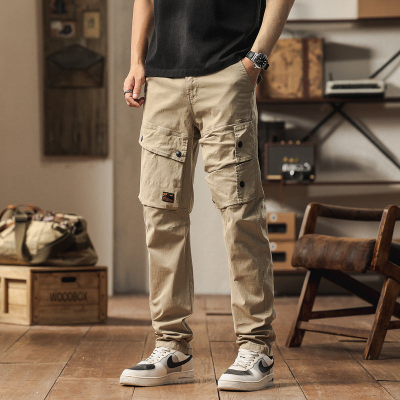 Pantalon cargo robuste pour hommes avec taille élastique et poches multifunctionnelles Lune London