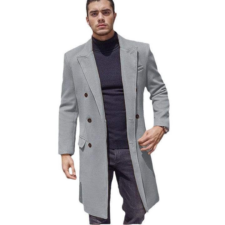Long double-breasted coat for men in high-quality fabric Lune London