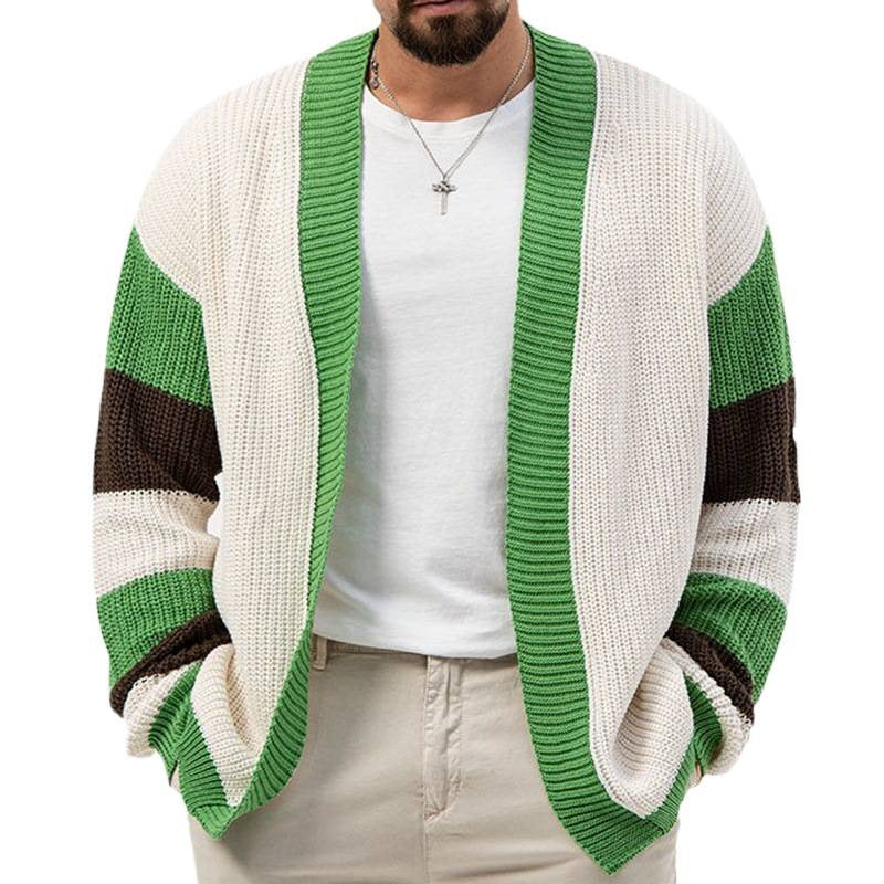 Men's knitted jacket with a modern color block design Lune London