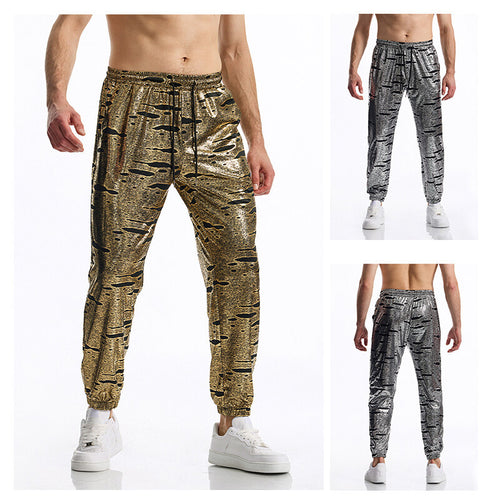 Sporty men's jogger pants with a shiny finish Lune London