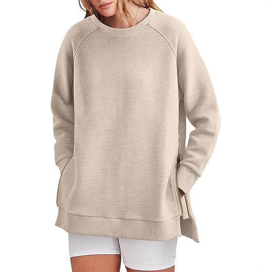 Women's trendy sweatshirt with side zips Lune London
