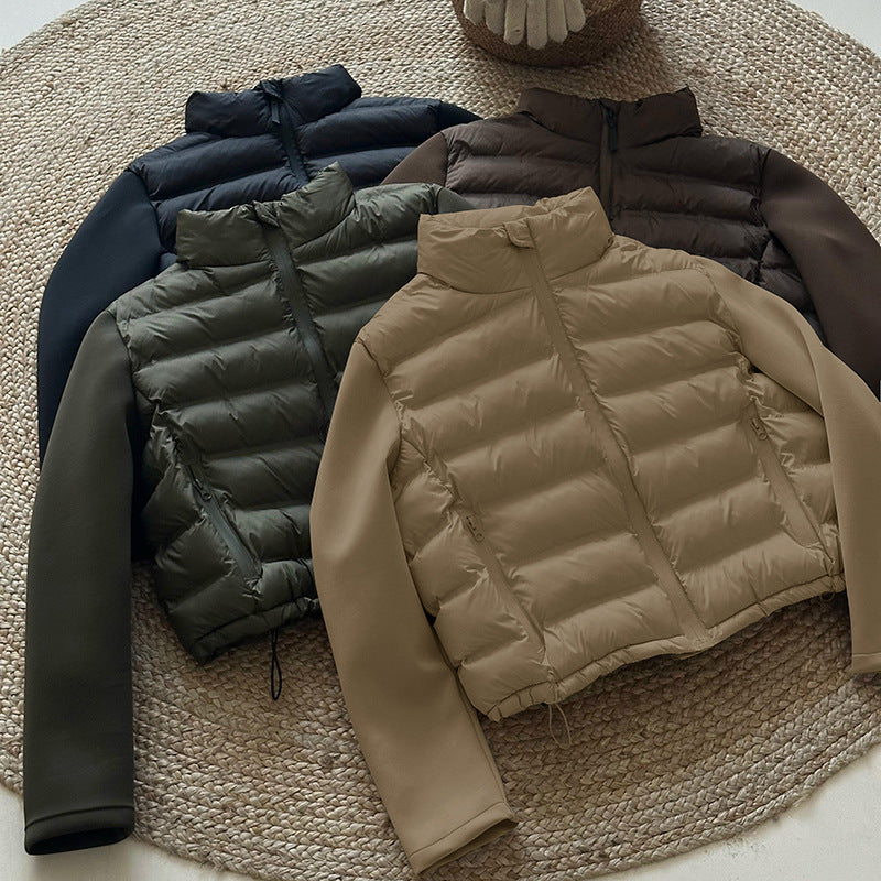 Ladies functional down jacket with pockets and high collar Lune London