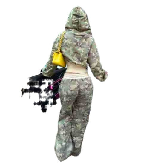 Lune London women's camouflage hoodie and jogging pants set