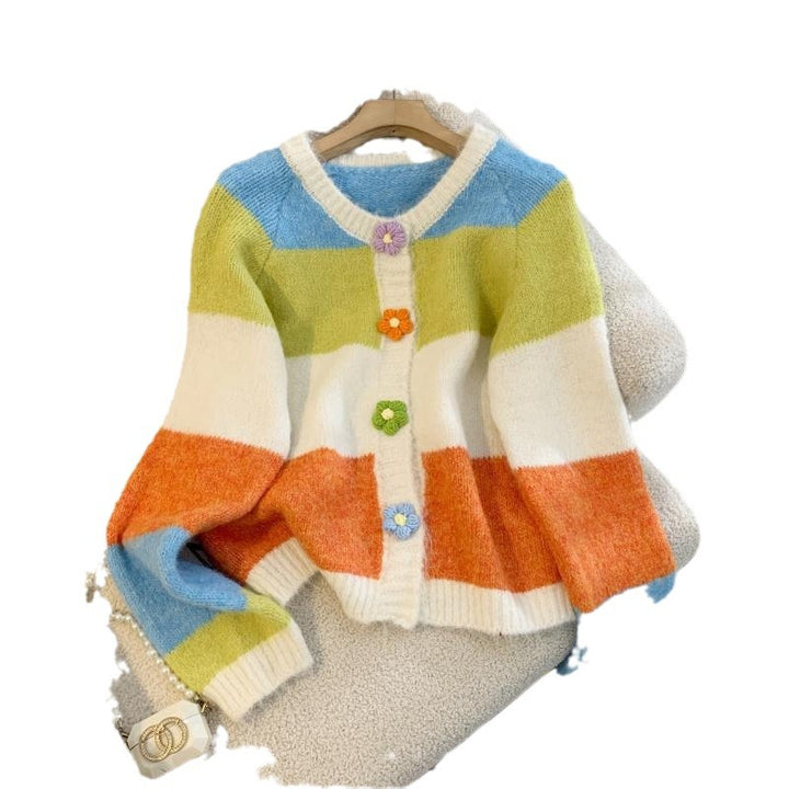 Cardigan pour femme avec des détails de boutons colorés et une coupe décontractée Chic & Stil