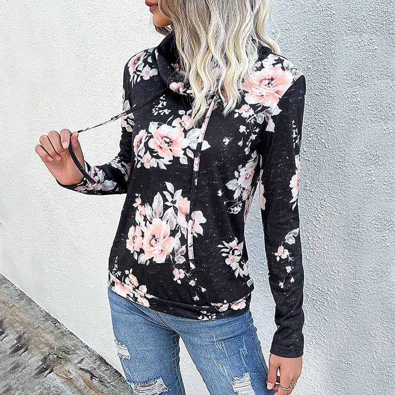 Pull femmes avec motif floral et col haut Chic & Stil