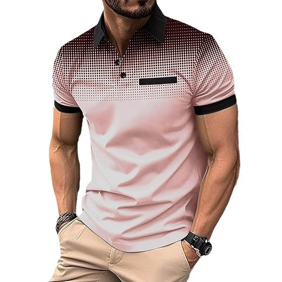 Short-sleeve polo shirt for men with gradient pattern Lune London