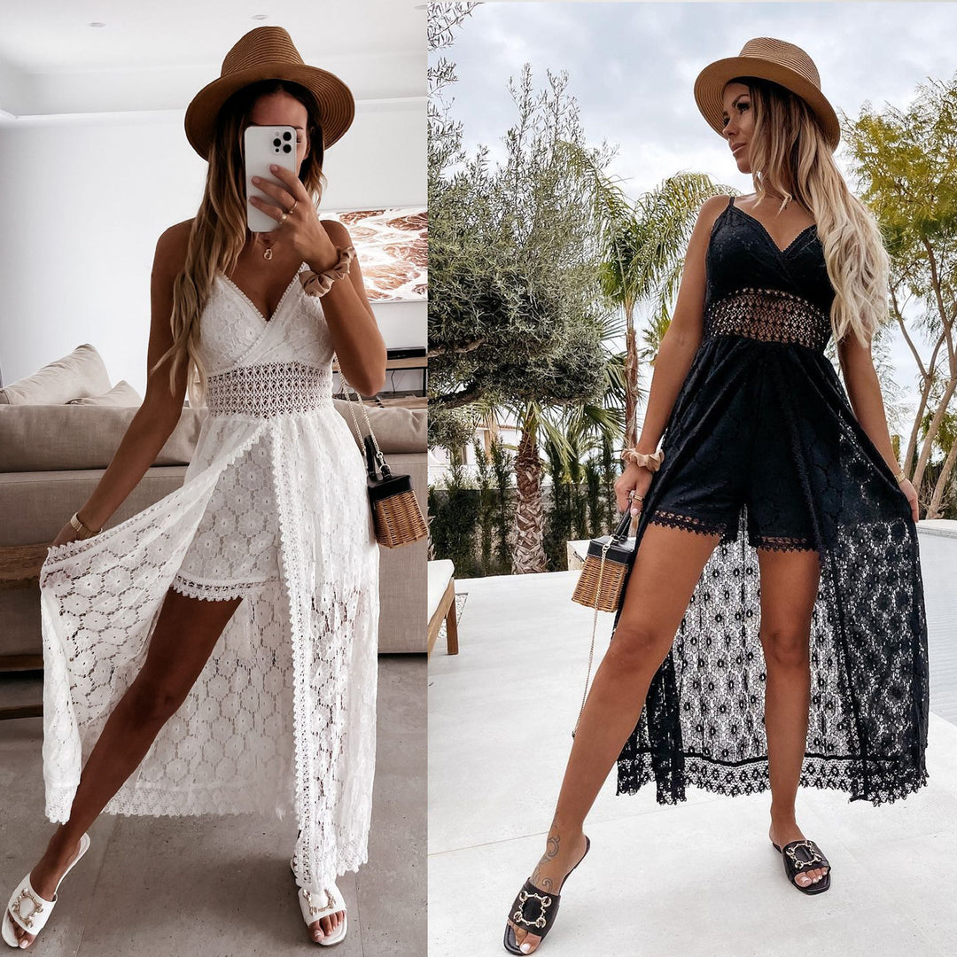 Summer maxi dresses for women with lace ornament Lune London