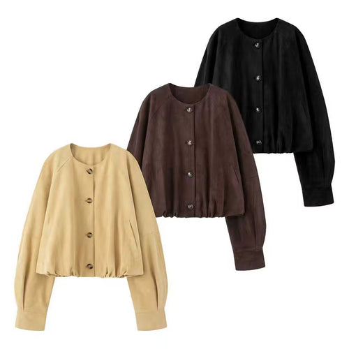 Elegant and casual blouse jacket for women in synthetic leather Lune London