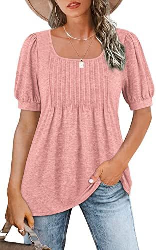Casual T-shirt for ladies with puff sleeves and pleated design Lune London