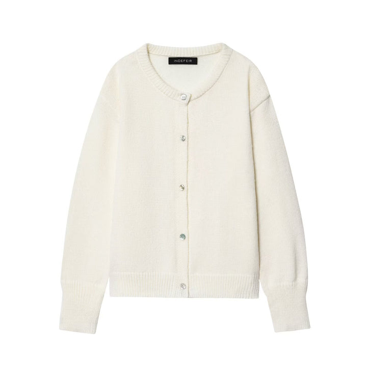 Elegant women's cardigan with buttons and round collar Lune London
