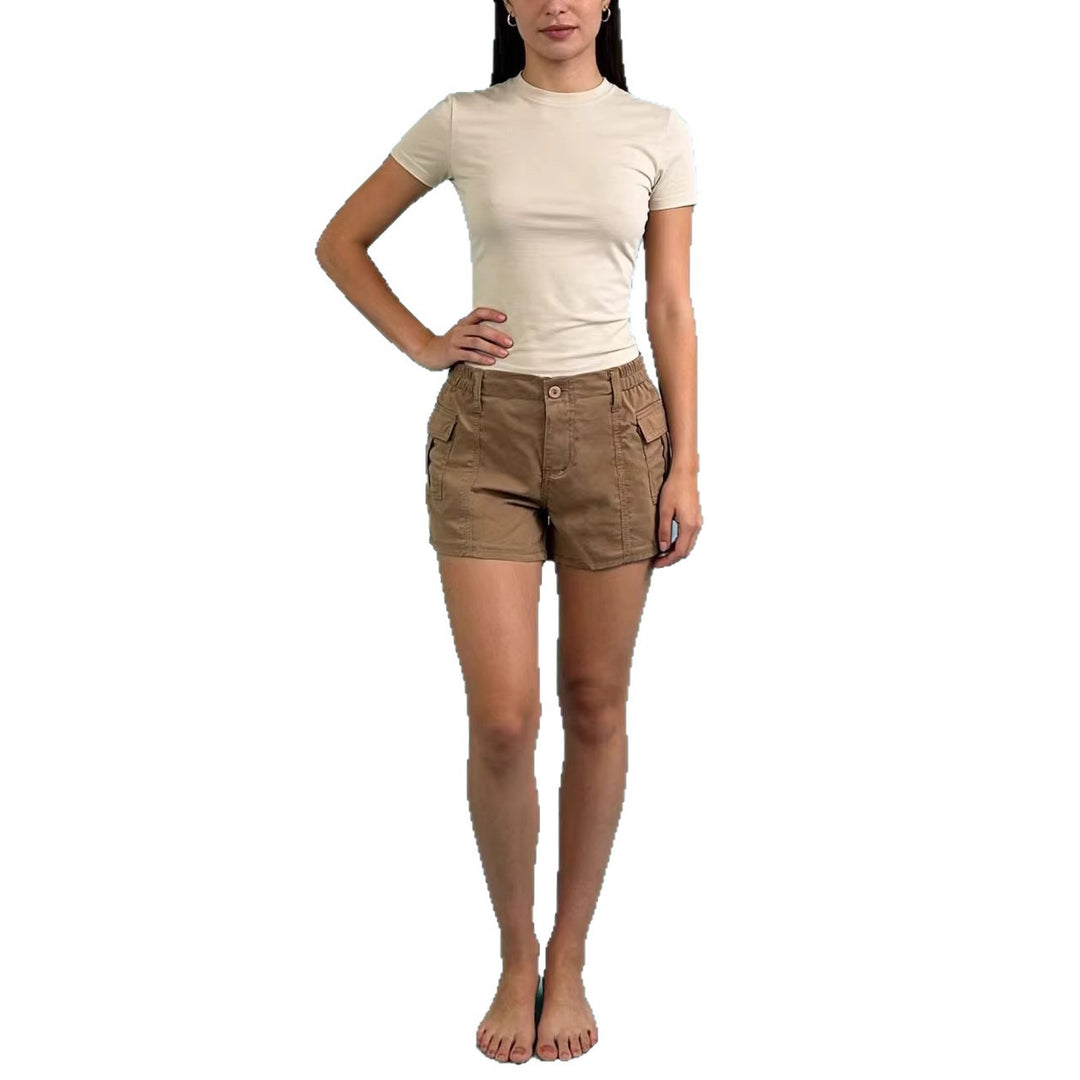 Women's cargo shorts with functional side pockets and elastic waistband Lune London