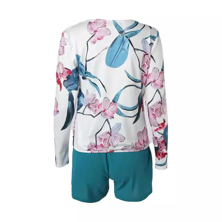 Ladies Floral Printed Body with Chic Wrap Neckline and Style