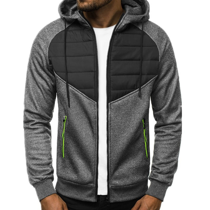 Sporty hoodie jacket for men with modern design elements and functional zippered pockets Lune London